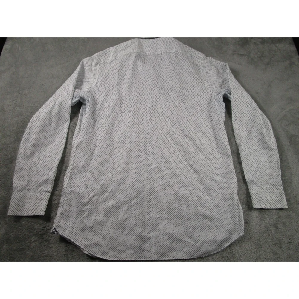 Banana Republic Shirt Mens‎ Medium White Standard Geometric Long Sleeve Preppy